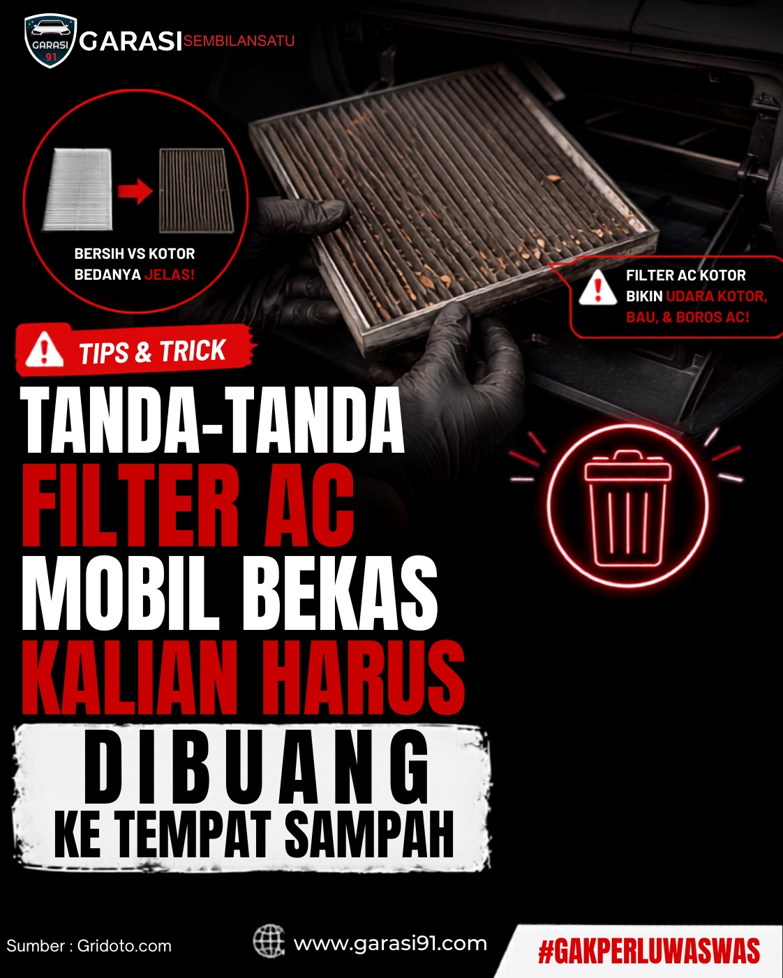 Tanda-Tanda Filter AC Mobil Bekas Kalian Harus Dibuang ke Tempat Sampah