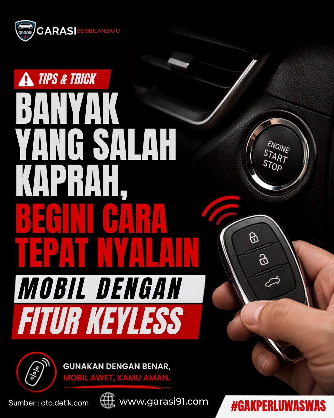 Banyak yang Salah Kaprah! Begini Cara Tepat Menyalakan Mobil dengan Fitur Keyless