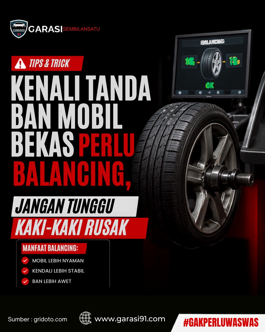Kenali Tanda Ban Mobil Bekas Perlu Balancing, Jangan Tunggu Kaki-Kaki Rusak