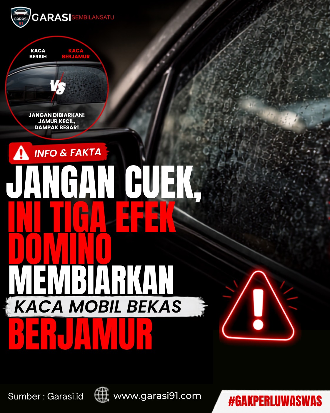 Jangan Cuek! Ini 3 Efek Domino Membiarkan Kaca Mobil Berjamur
