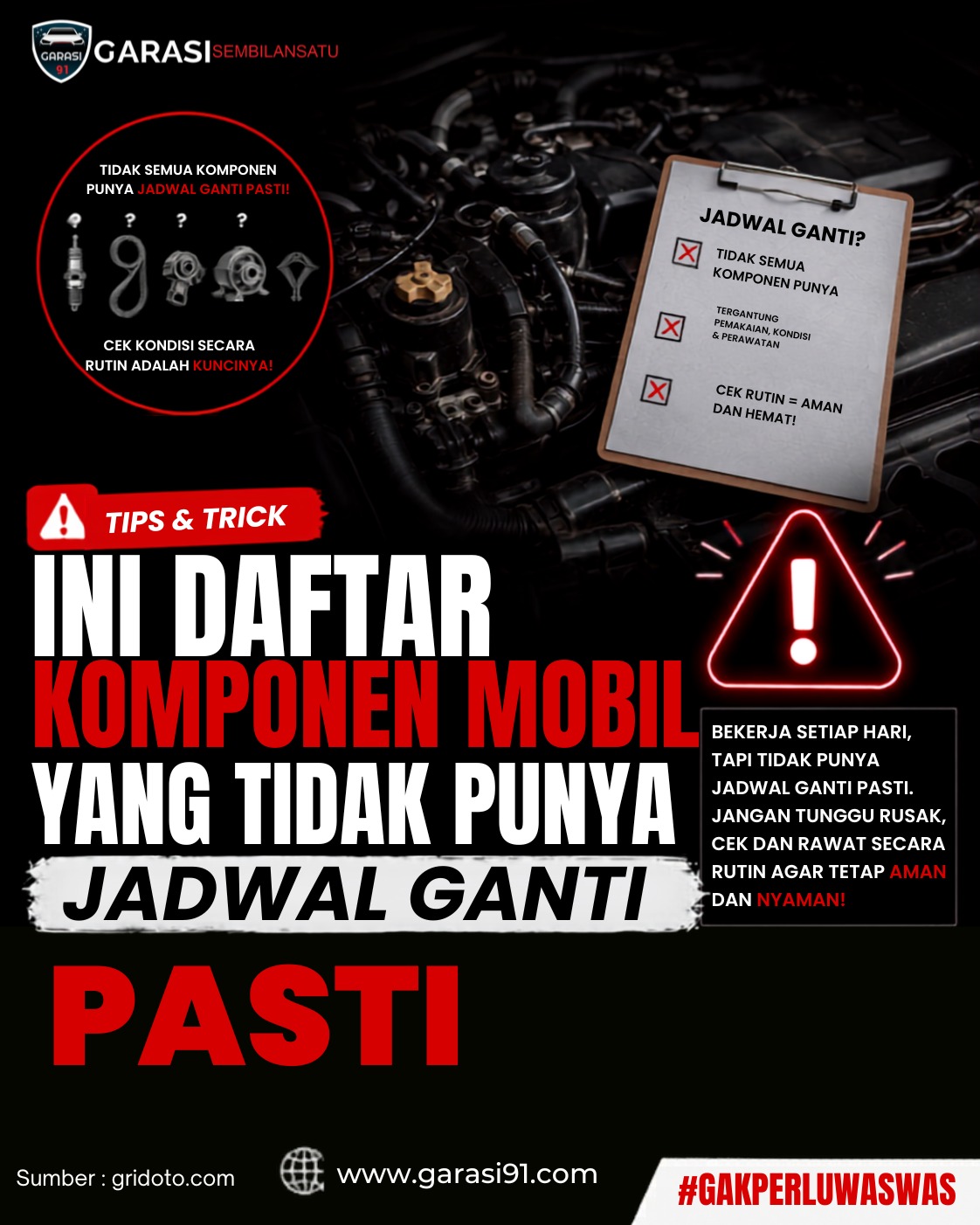 Ini Daftar Komponen Mobil yang Tidak Punya Jadwal Ganti Pasti