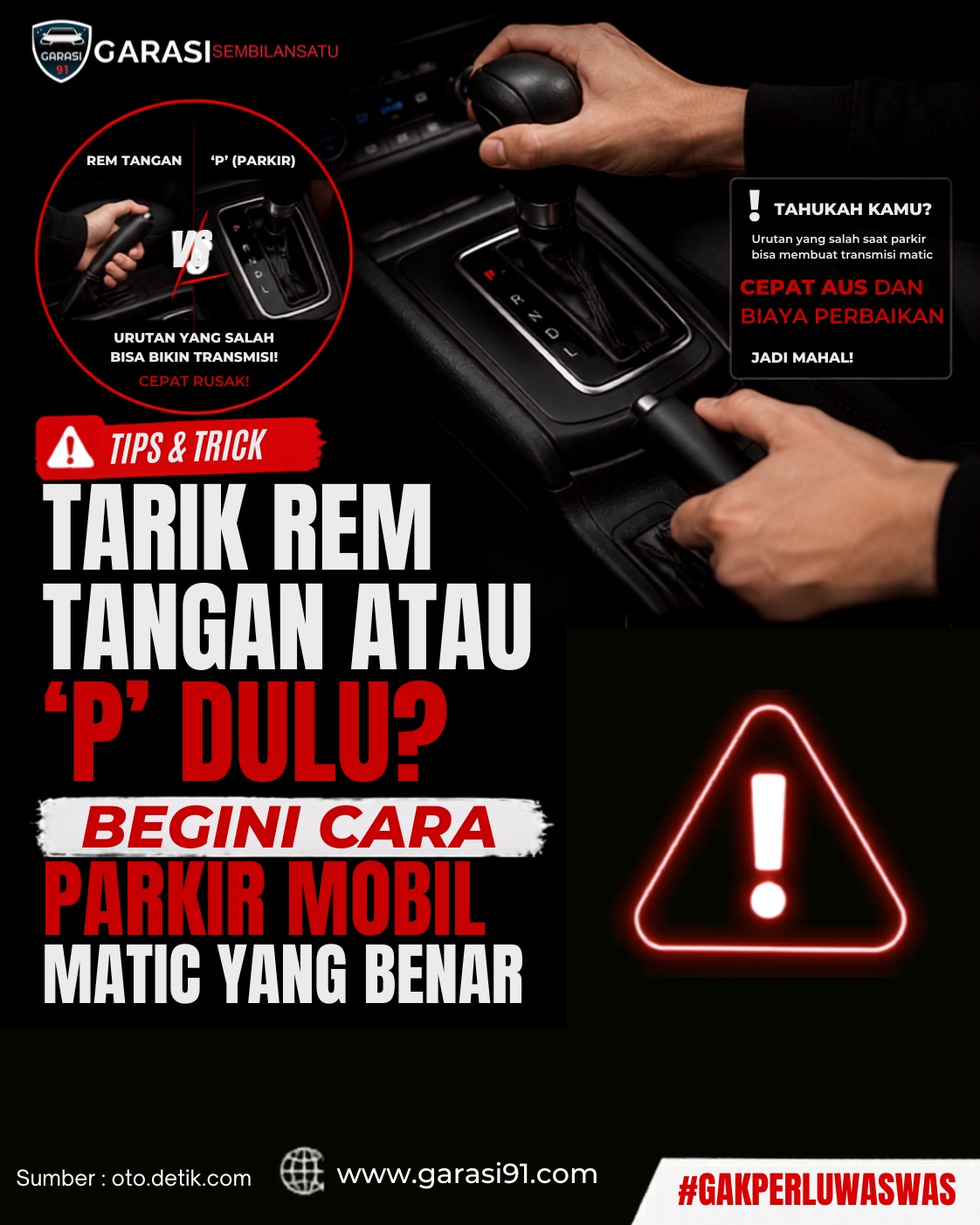 Tarik Rem Tangan atau P Dulu? Begini Cara Parkir Mobil Matic yang Benar