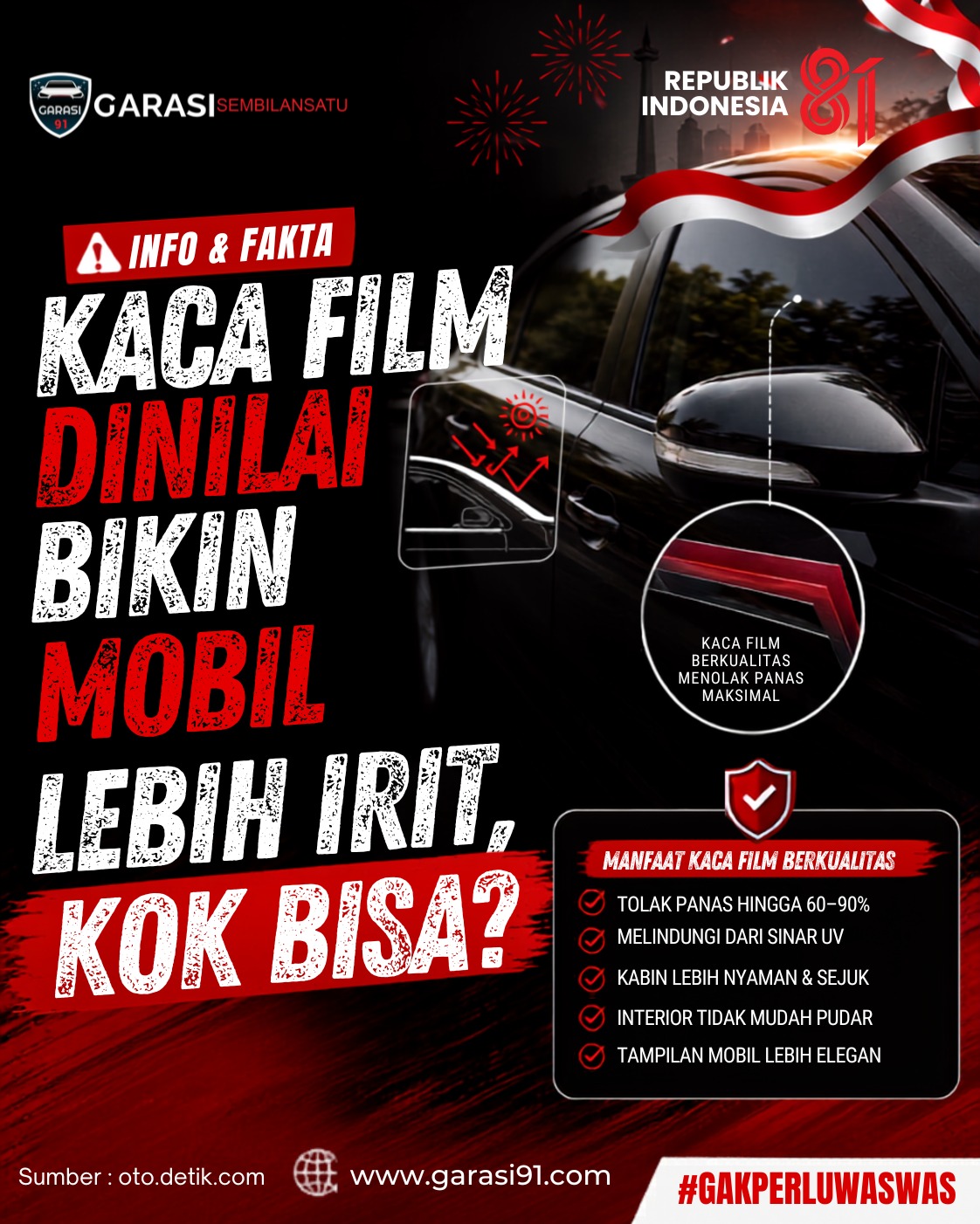 Kaca Film Dinilai Bikin Mobil Lebih Irit, Kok Bisa?