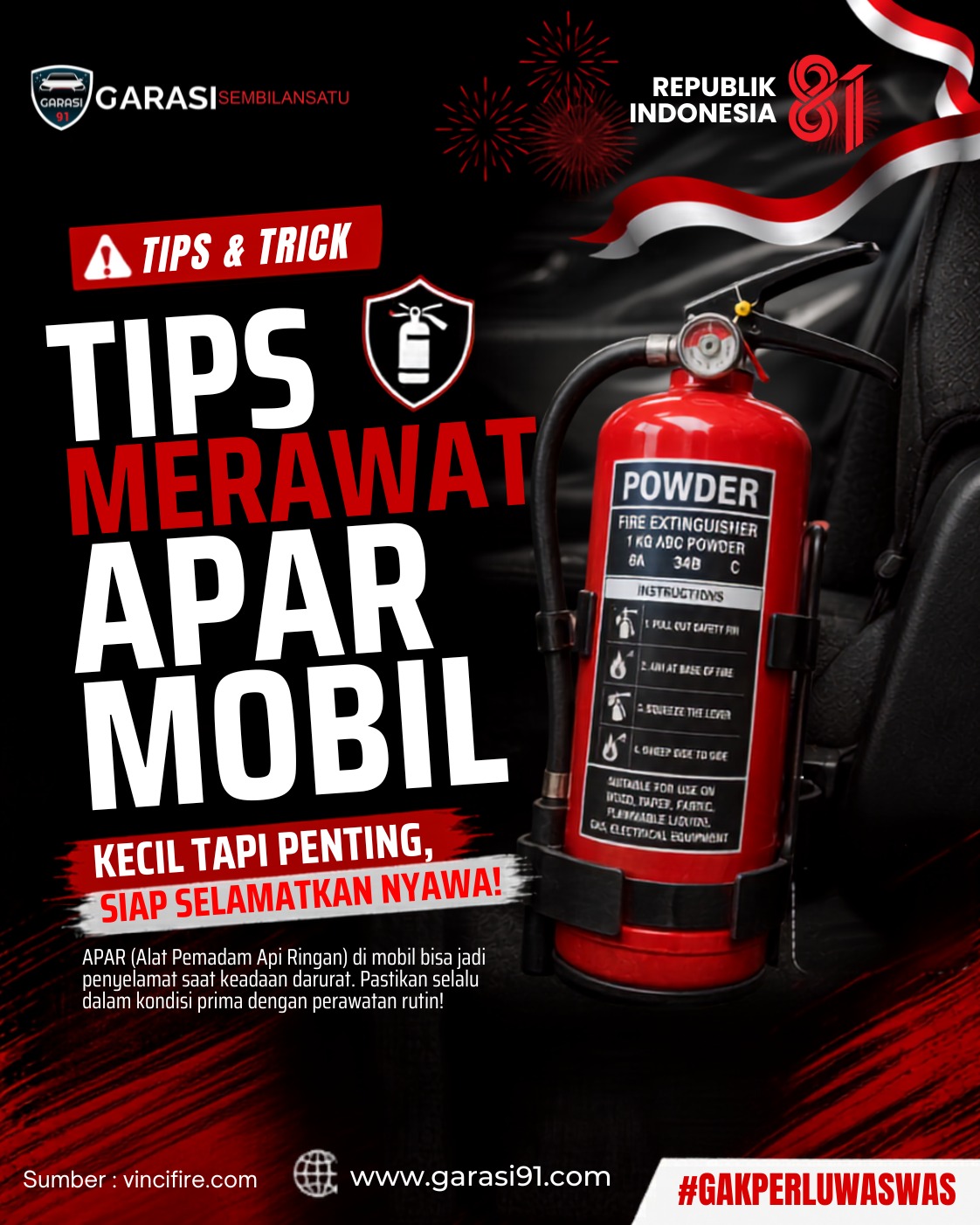 Tips Merawat APAR Mobil, Jangan Cuma Disimpan di Dalam Kabin