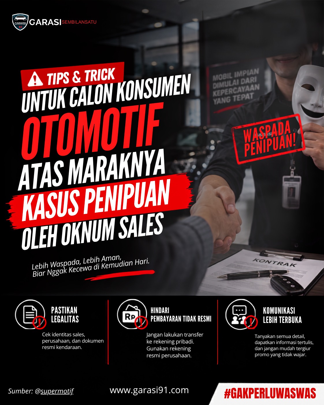 Himbauan untuk Calon Konsumen Otomotif: Waspada Oknum Sales!