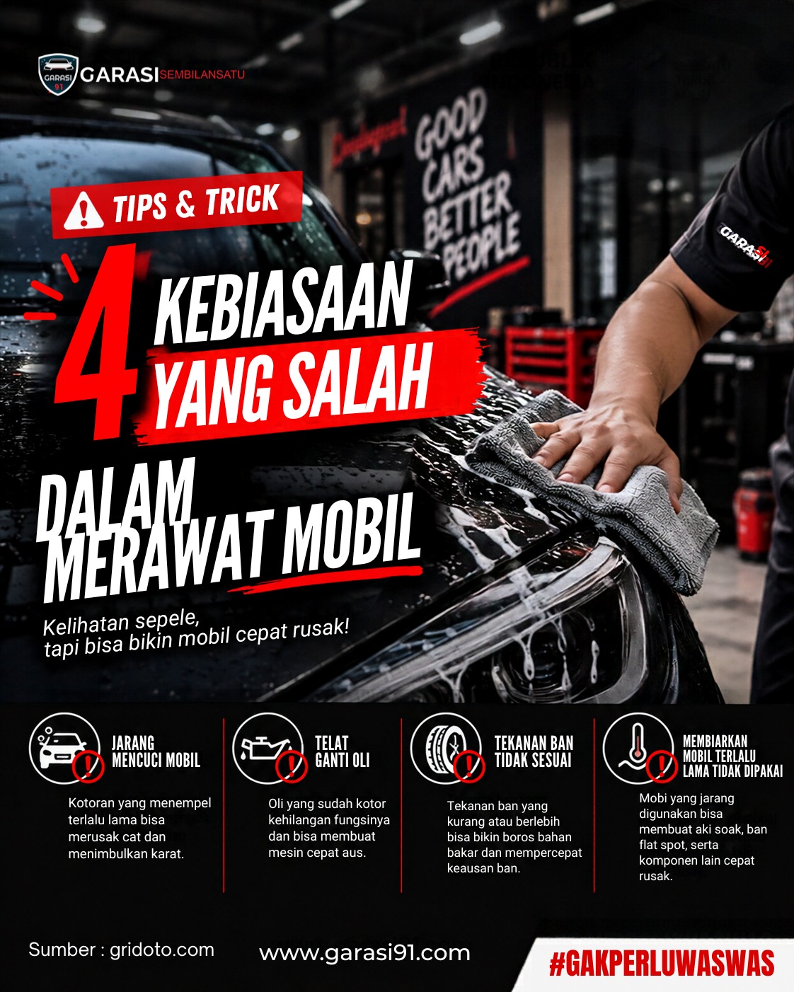 4 Kebiasaan yang Salah dalam Merawat Mobil, Sering Dilakukan Tanpa Sadar