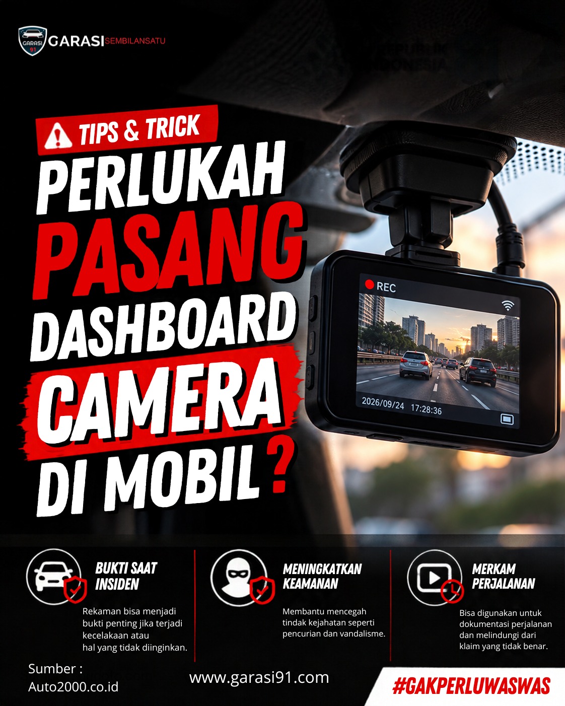 Perlukah Pasang Dashboard Camera di Mobil? Ini Manfaatnya