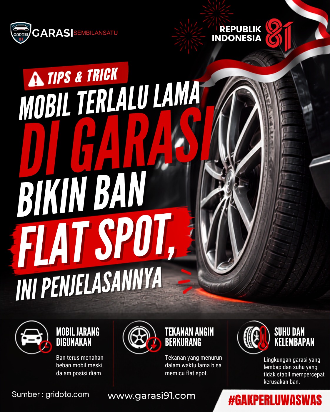 Mobil Terlalu Lama di Garasi Bikin Ban Flat Spot, Ini Penjelasannya